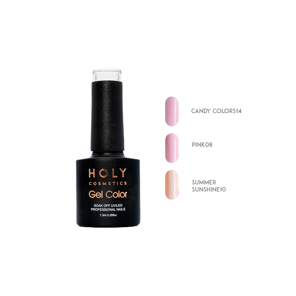 Esmalte Semipermanente Tonos Rosa Pastel 7.3Ml Holy