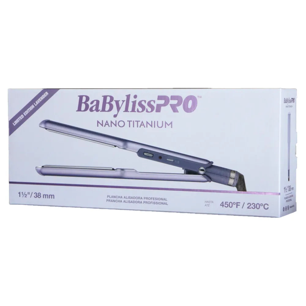 Plancha Babyliss Nano Titanium Ancha Lavanda 1"½
