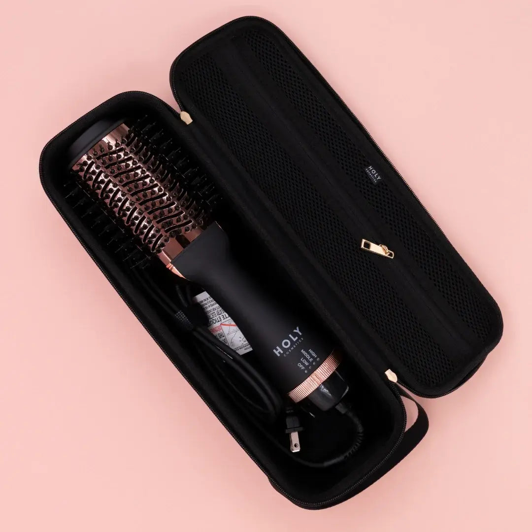 Kit Cepillo Secador Oro Rosa Holy + Estuche Cepillo Secador