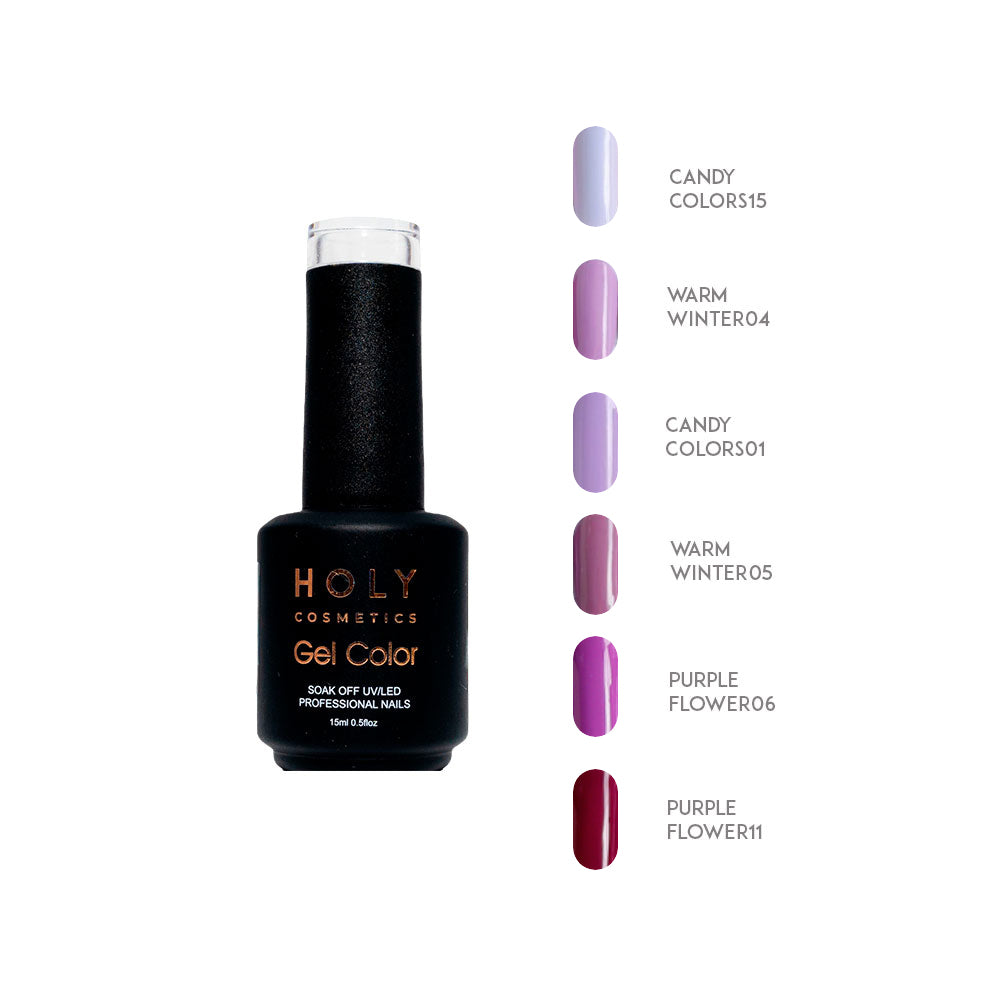 Esmalte Semipermanente Tonos Morado 15Ml Holy