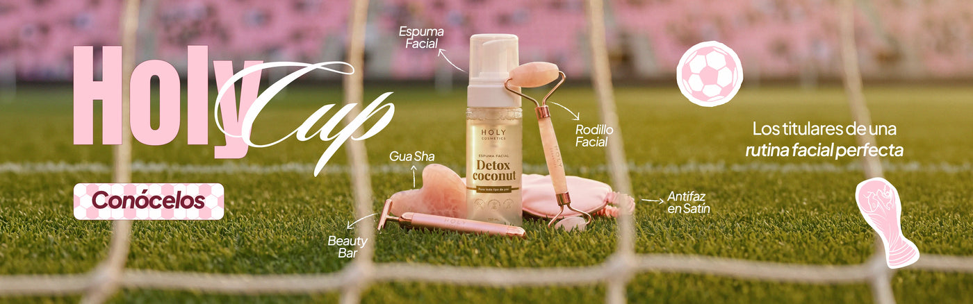 Banner de productos holy cosmetics para la cara