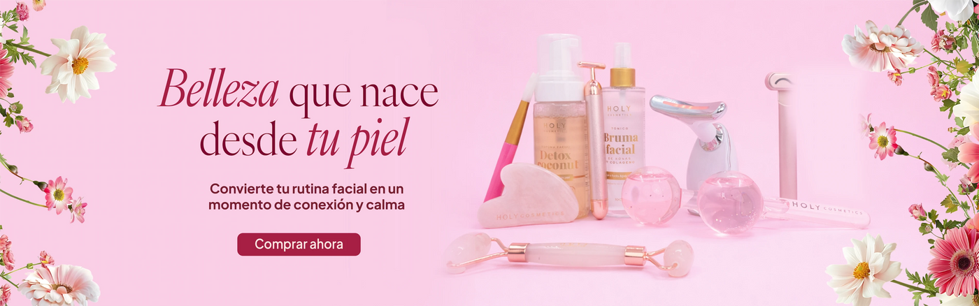Banner de cuidado facial Mes de la Mujer Holy Cosmetics