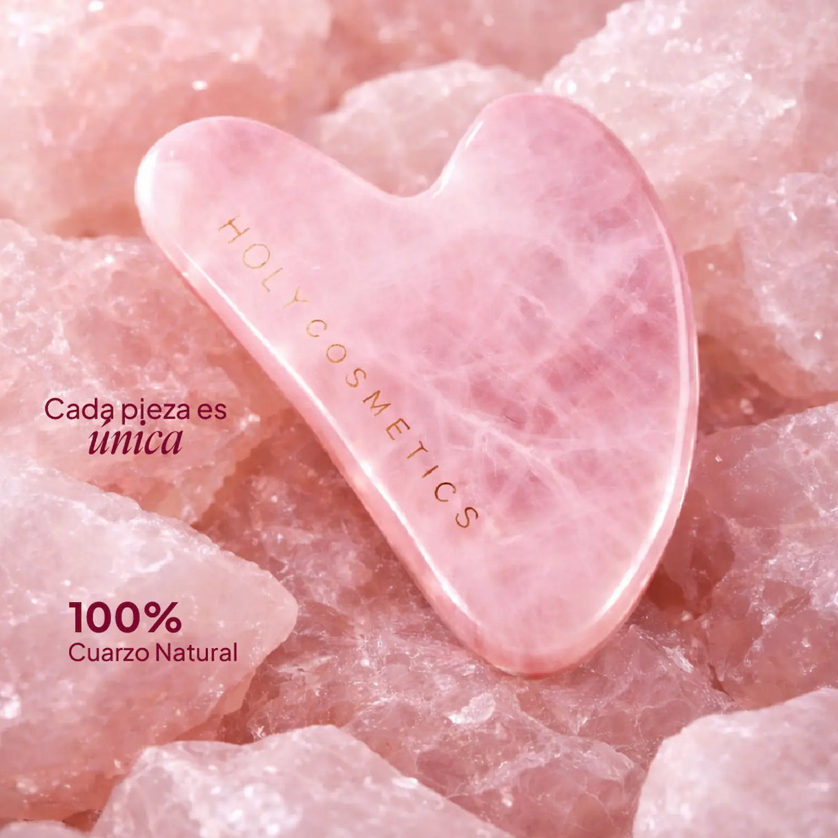 Gua Sha Facial de Cuarzo Rosa Holy