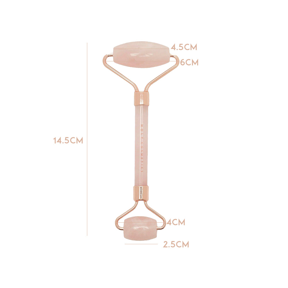 Rodillo Facial de Cuarzo Rosa Holy