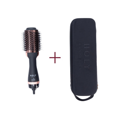 Kit Cepillo Secador Oro Rosa Holy + Estuche Cepillo Secador