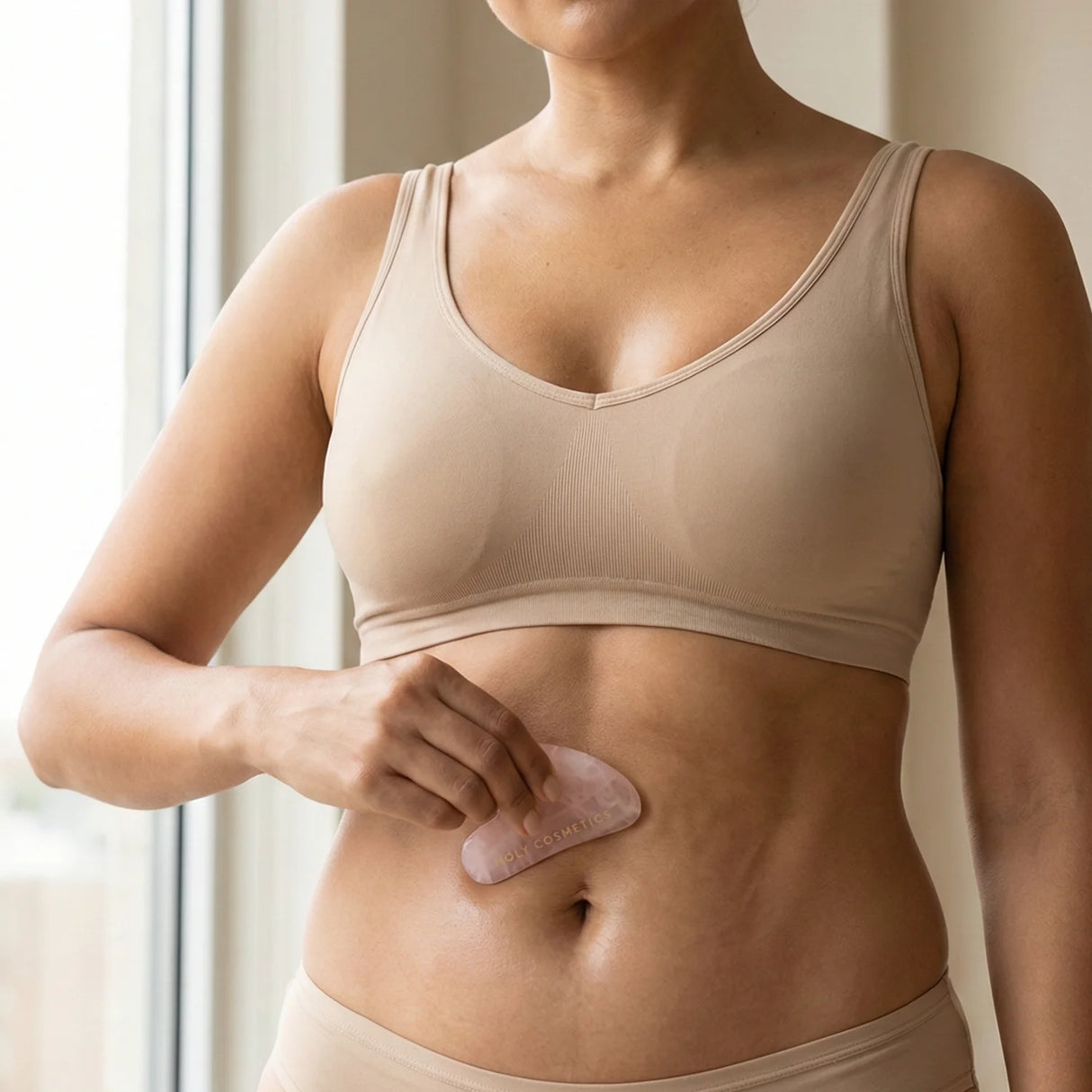 Gua Sha Facial de Cuarzo Rosa Holy