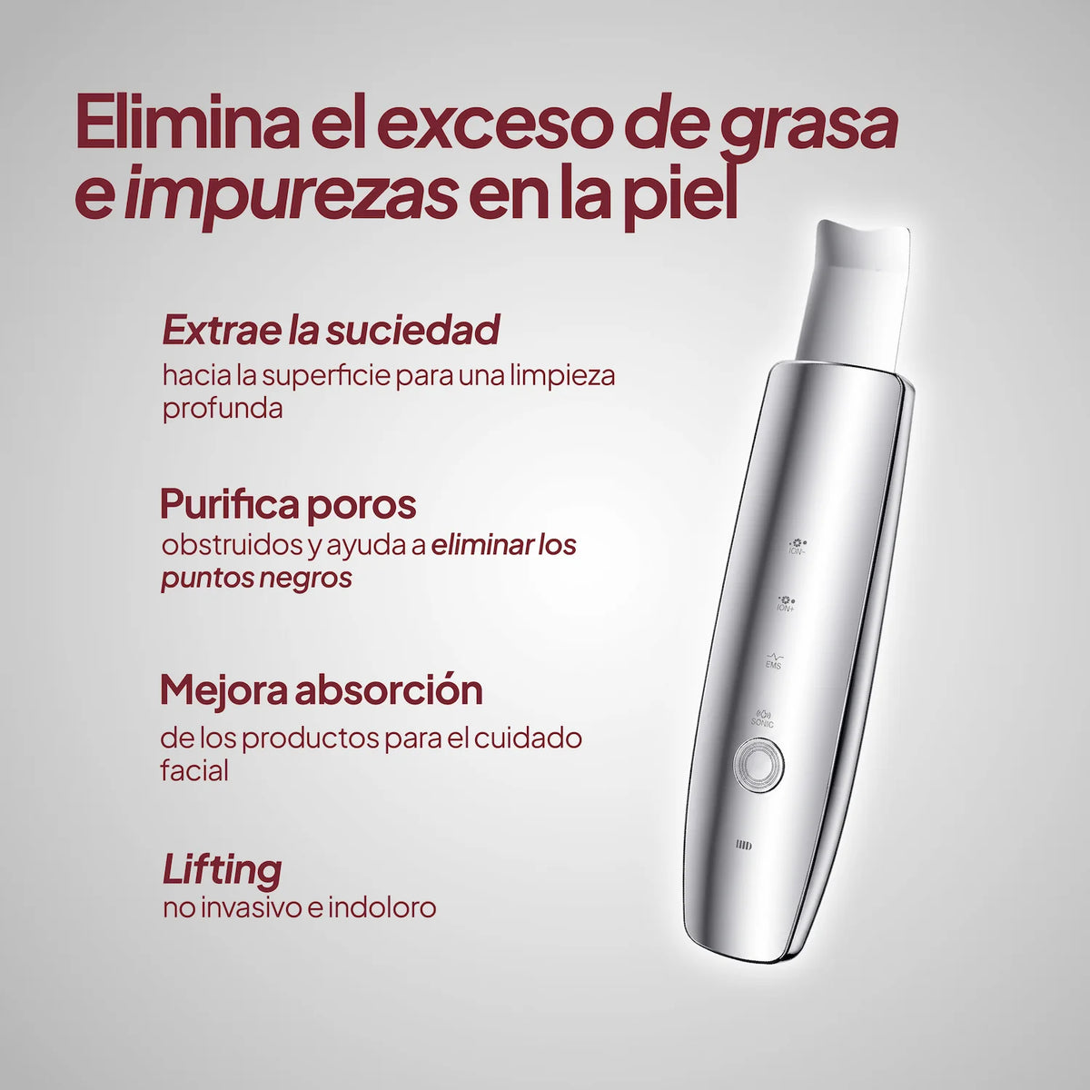 Limpiador Facial Skin Scrubber Luxury Ultrasónico para Puntos Negros - Gallery 2