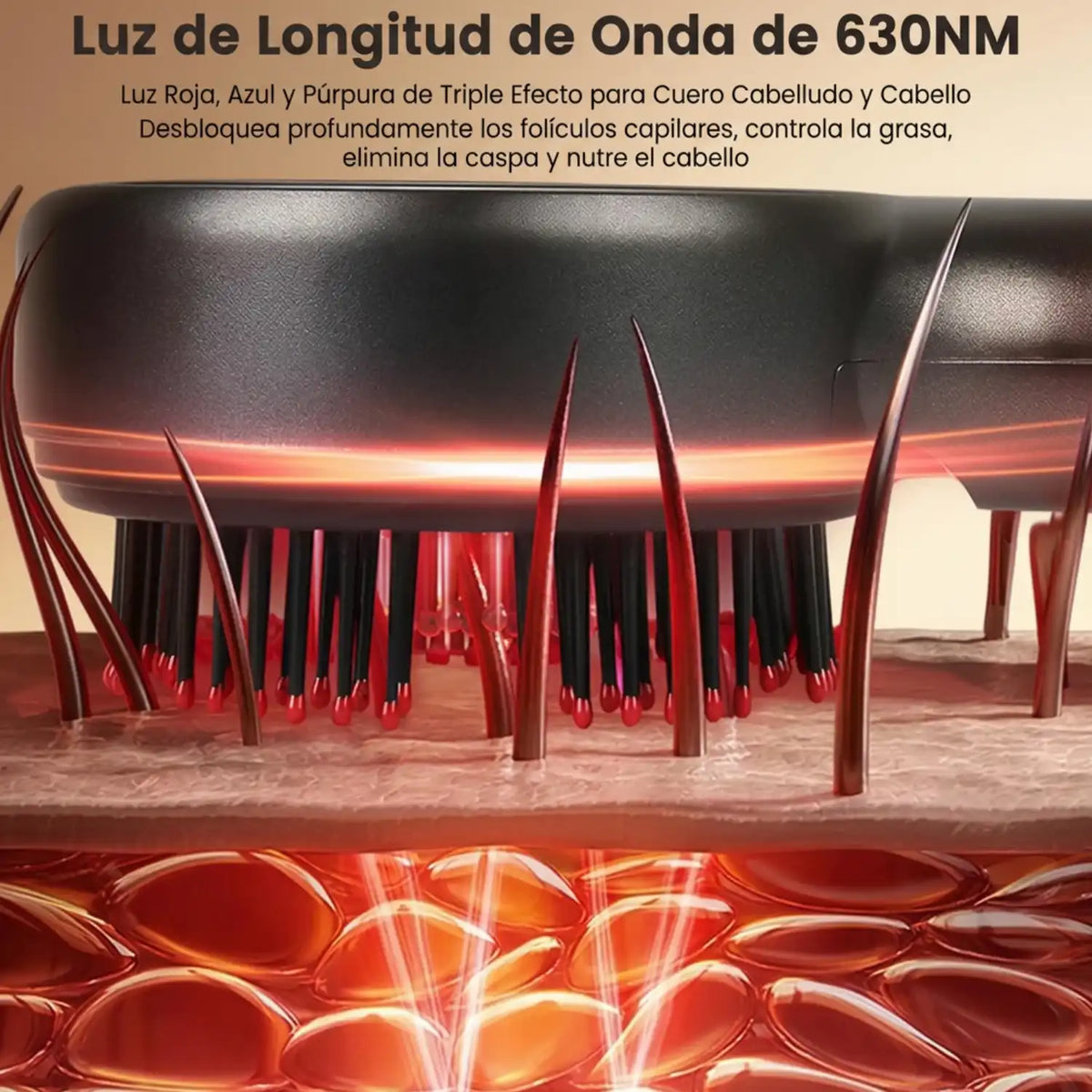 Cepillo Masajeador Capilar Eléctrico Luxury - Estimulador de Crecimiento - Gallery 3
