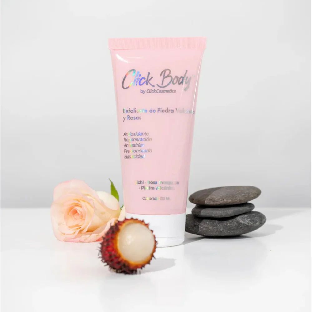 Exfoliante Corporal de Piedra Volcanica y Rosas