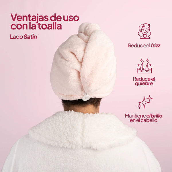 Toalla Para El Cabello En Satin Y Terciopelo De Coral Holy - Secondary