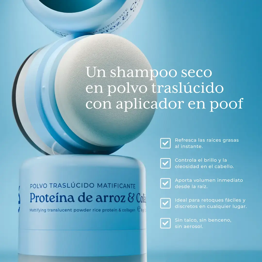 Polvo Traslucido Matificante de Arroz y Colágeno