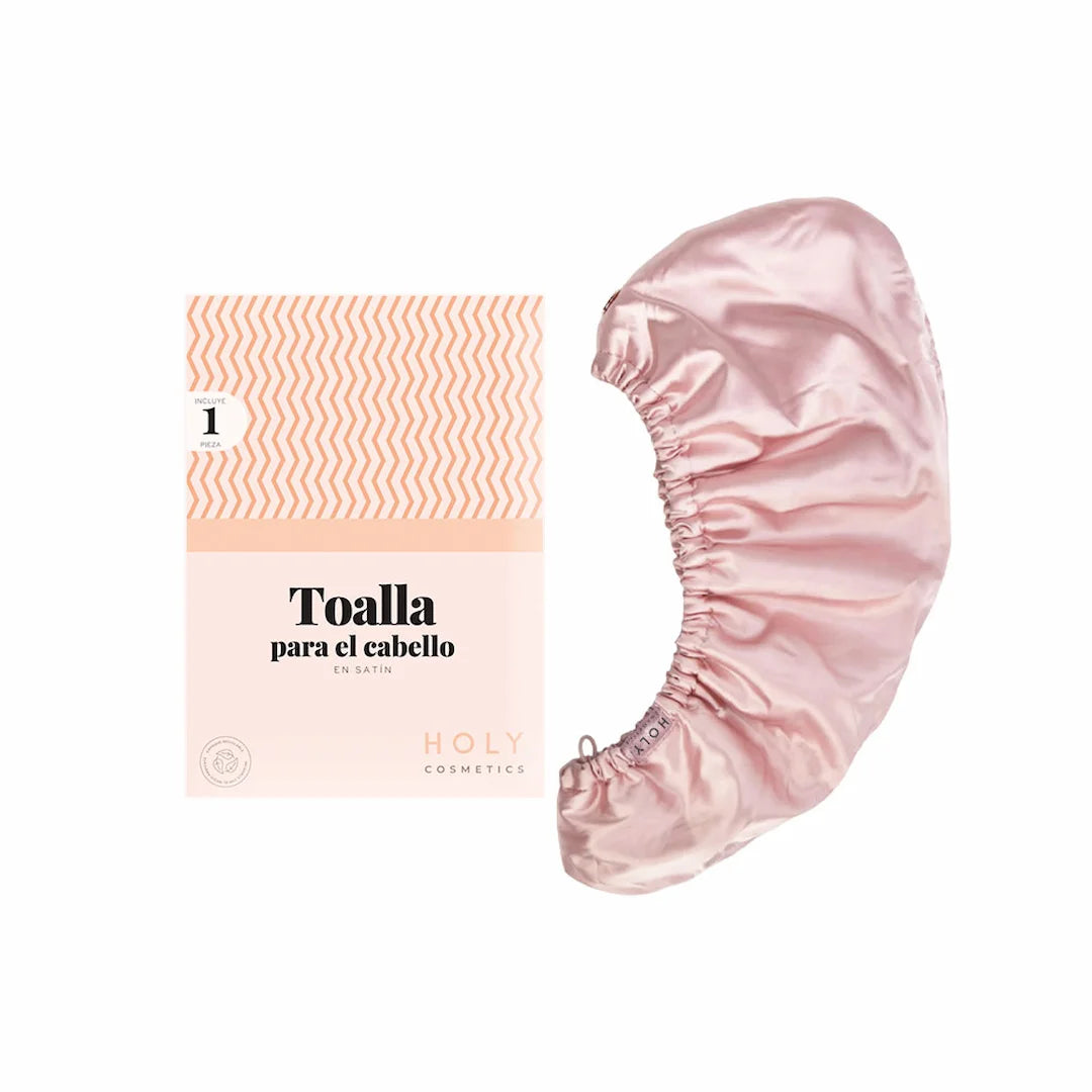 Toalla Para El Cabello En Satin Y Terciopelo De Coral Holy - Gallery 1